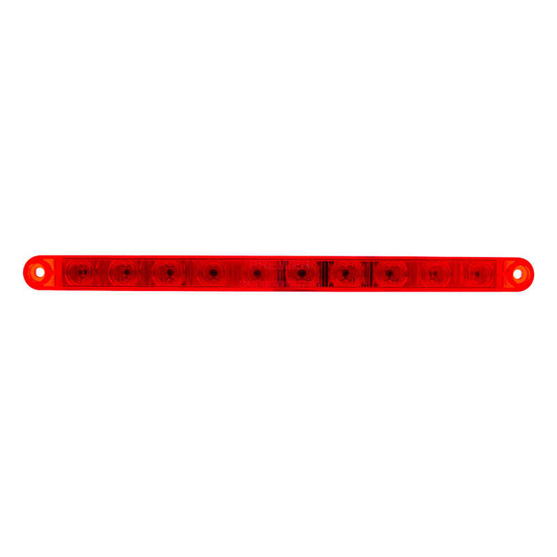 Barra de luces con función de giro dividido de 10 LED de 9" - LED rojo/lente roja (a granel)