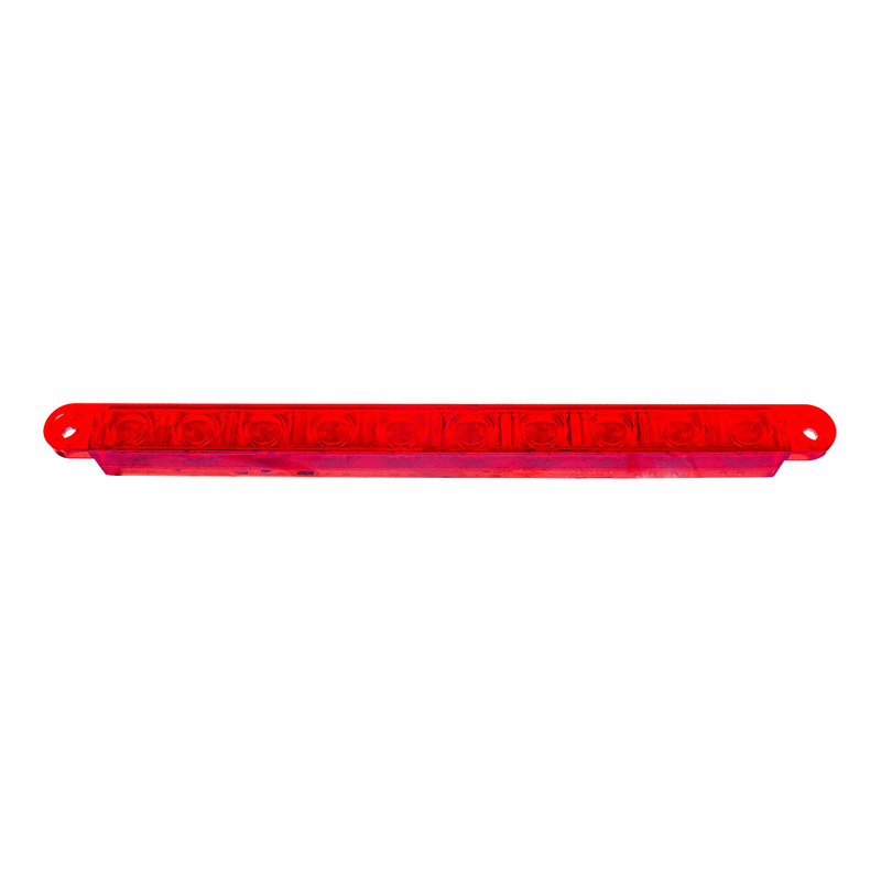 Barra de luces con función de giro dividido de 10 LED de 9" - LED rojo/lente roja (a granel)