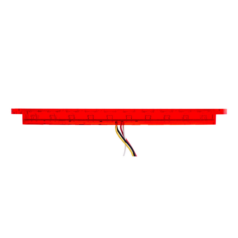 Barra de luces con función de giro dividido de 10 LED de 9" - LED rojo/lente roja (a granel)