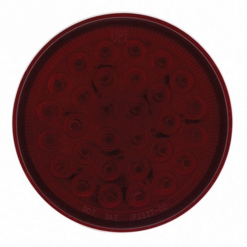 Luz redonda de 30 LED de 4" (freno, giro y cola) - LED rojo/lente roja