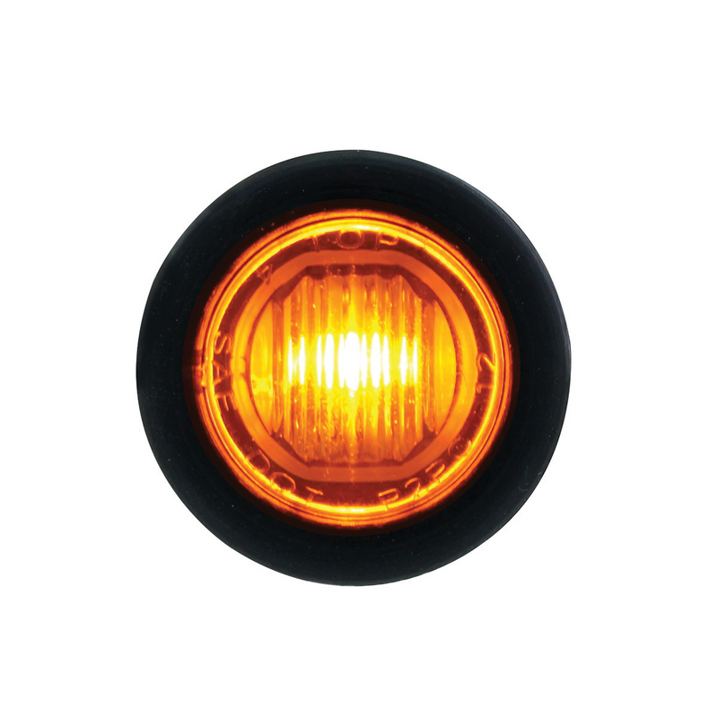 Single SMD LED Mini Light (Clearance/Marker) With Rubber Grommet - Amber LED/Amber Lens