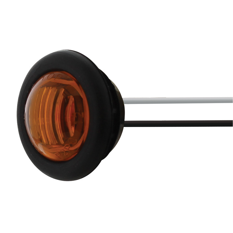 Single SMD LED Mini Light (Clearance/Marker) With Rubber Grommet - Amber LED/Amber Lens