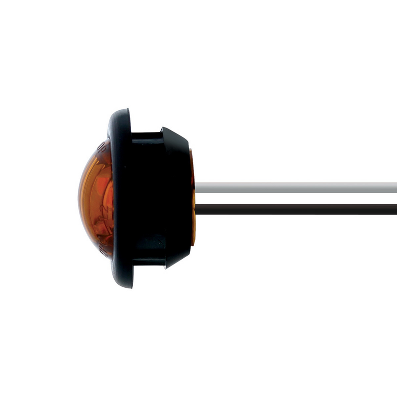 Single SMD LED Mini Light (Clearance/Marker) With Rubber Grommet - Amber LED/Amber Lens