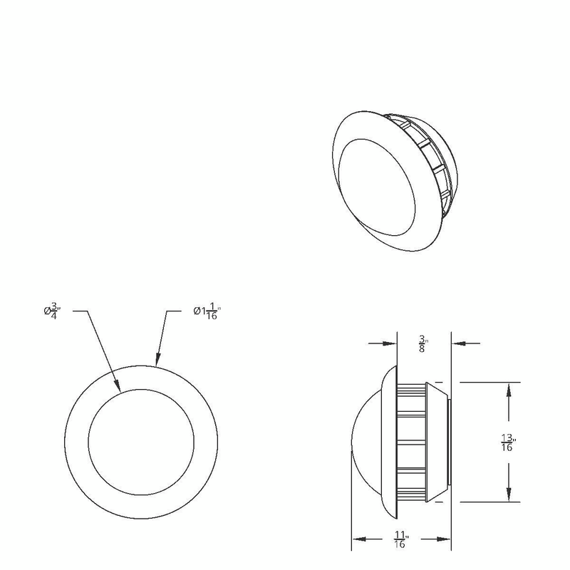 Single SMD LED Mini Light (Clearance/Marker) With Rubber Grommet - Red LED/Red Lens