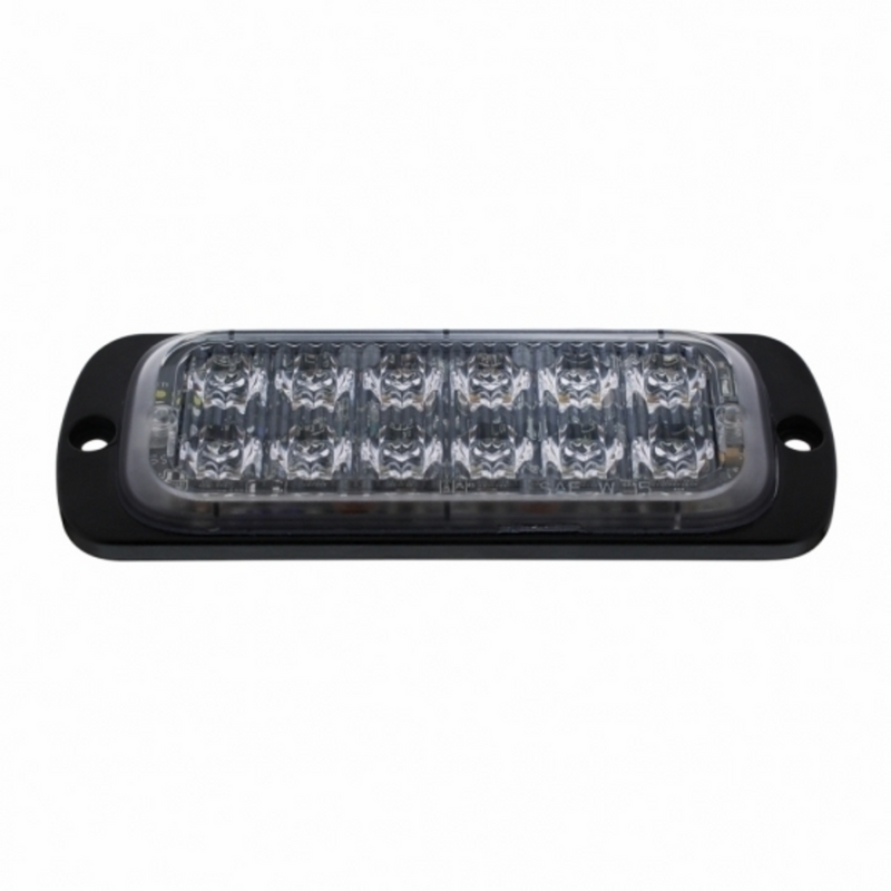 Luz de advertencia súper delgada de 12 LED de alta potencia - LED ámbar y LED blanco (a granel)