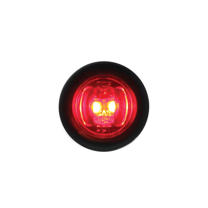 Mini luz LED de 2 (liquidación/marcador) con ojal de goma - LED rojo/lente roja (a granel)