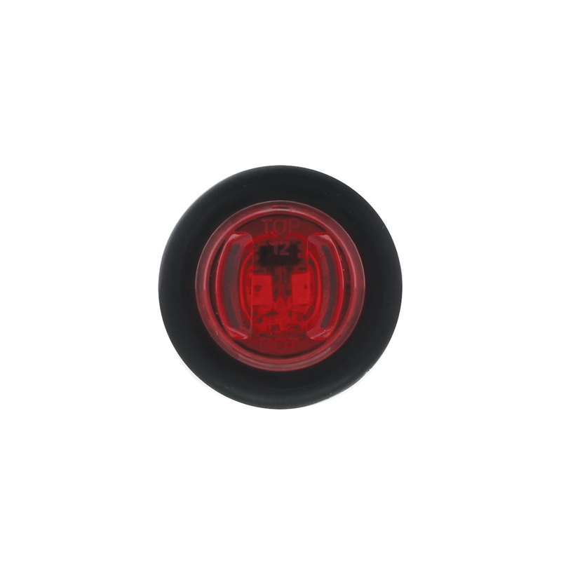 Mini luz LED de 2 (liquidación/marcador) con ojal de goma - LED rojo/lente roja (a granel)