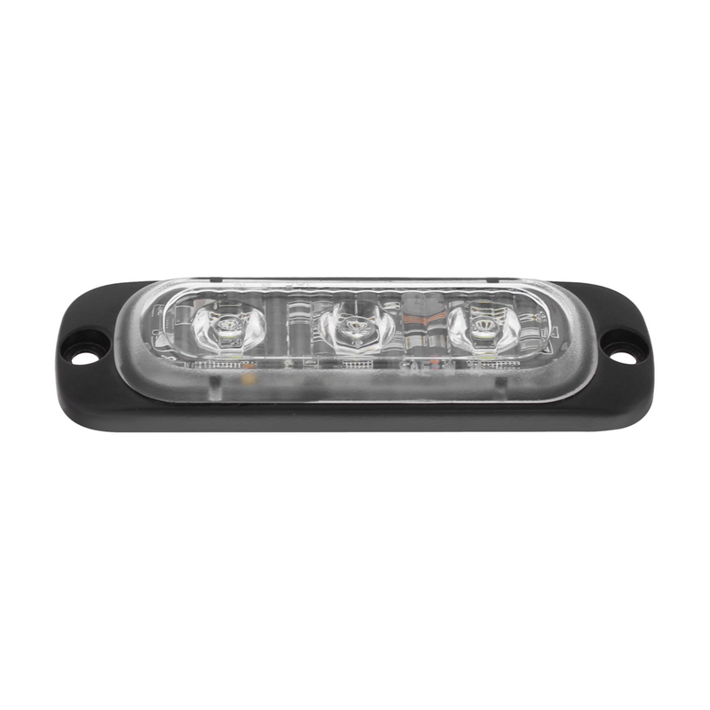 Luz de advertencia súper delgada de 3 LED de alta potencia - LED ámbar (a granel)
