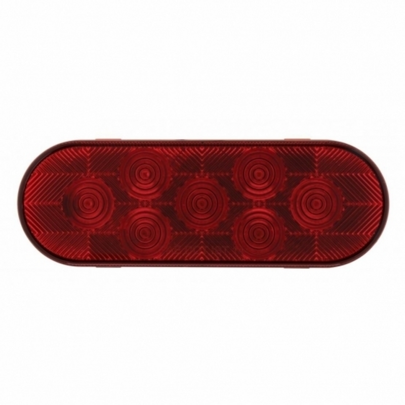 Kit de luces ovaladas de 7 LED (freno, giro y cola) - LED rojo/lente roja