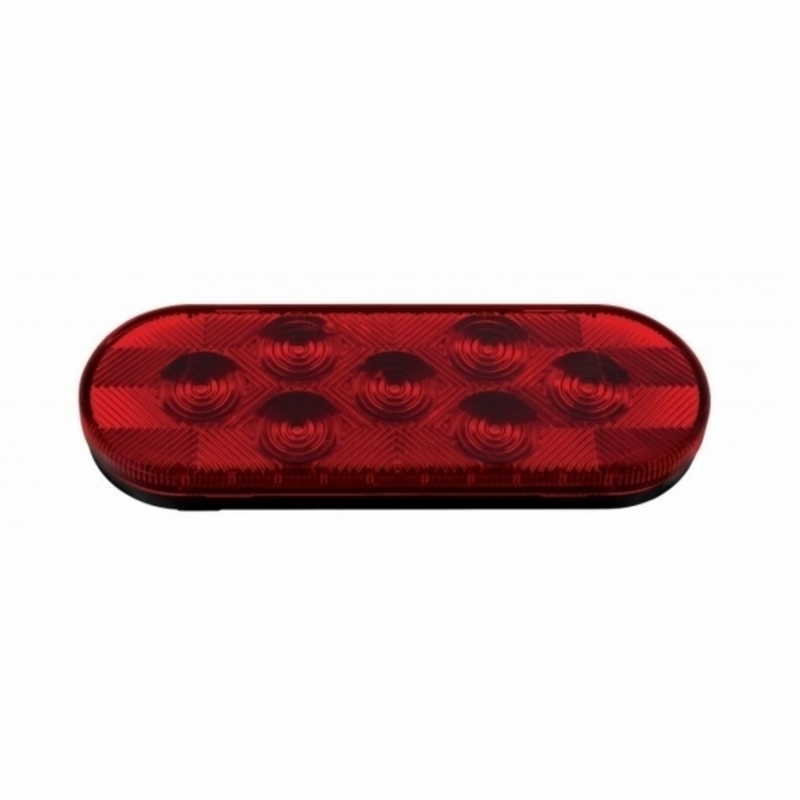 7 LED Oval Light (Stop, Turn & Tail) - Red LED/Red Lens