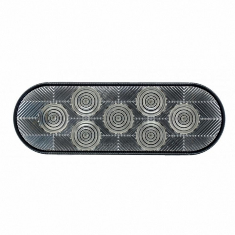 7 LED Oval Light (Stop, Turn & Tail) - Red LED/Clear Lens