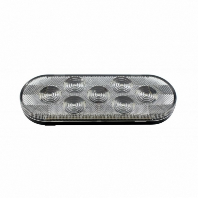 7 LED Oval Light (Stop, Turn & Tail) - Red LED/Clear Lens