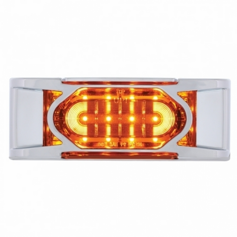 UP-36893 16 LED Reflector Light (Clearance/Marker) With Chrome Bezel - Amber LED/Amber Lens