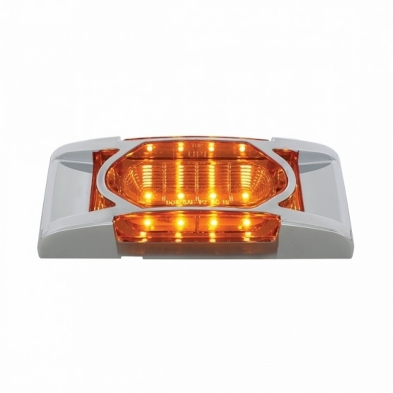 UP-36893 16 LED Reflector Light (Clearance/Marker) With Chrome Bezel - Amber LED/Amber Lens