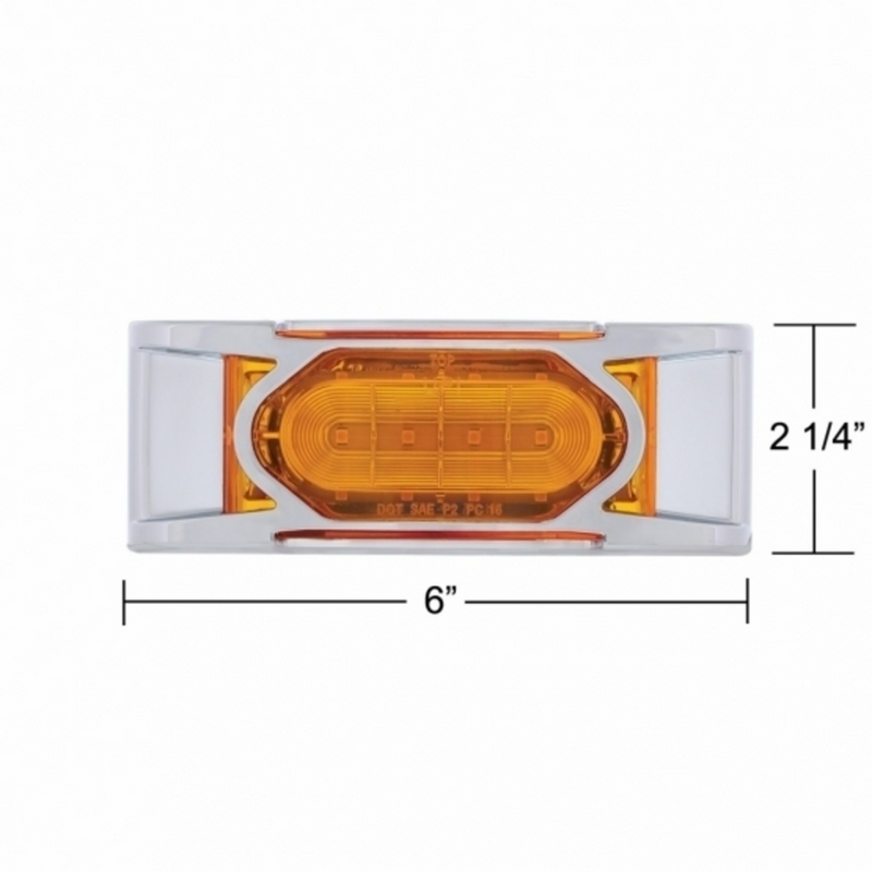 UP-36893 16 LED Reflector Light (Clearance/Marker) With Chrome Bezel - Amber LED/Amber Lens