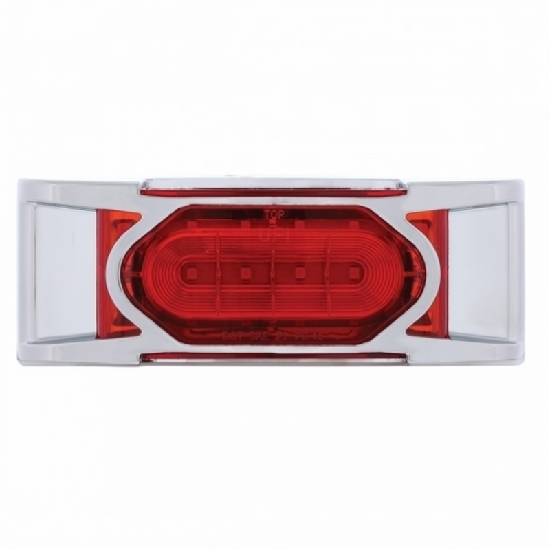Luz reflectora de 16 LED (liquidación/marcador) con bisel cromado - LED rojo/lente roja