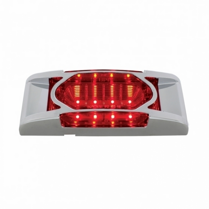Luz reflectora de 16 LED (liquidación/marcador) con bisel cromado - LED rojo/lente roja