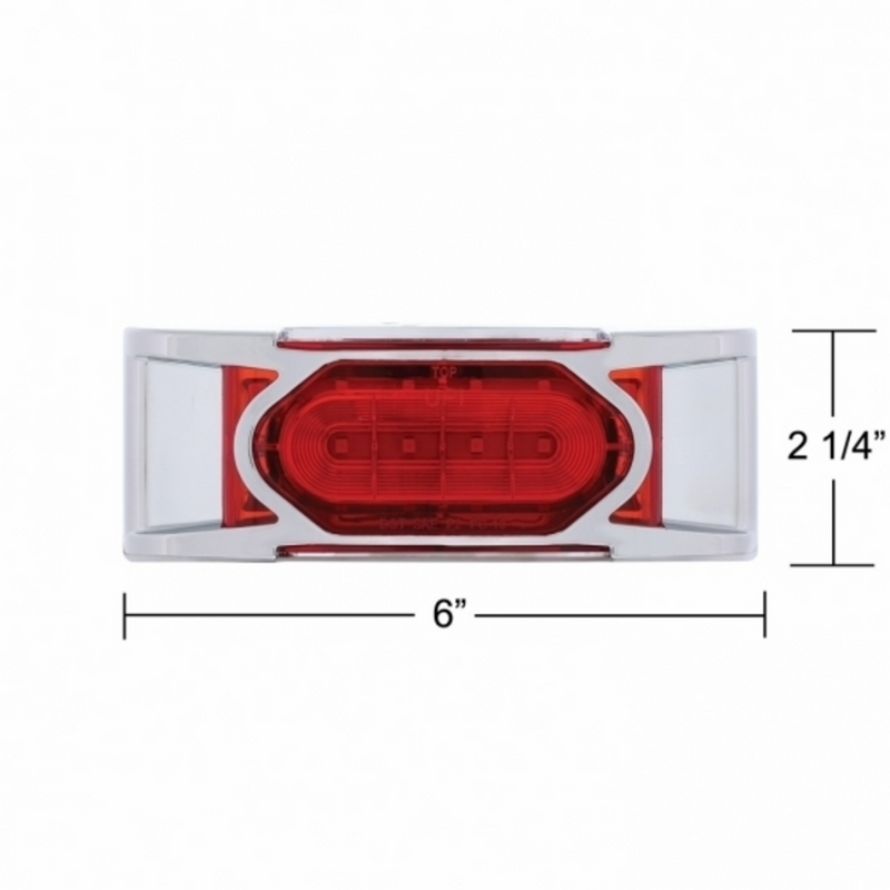 Luz reflectora de 16 LED (liquidación/marcador) con bisel cromado - LED rojo/lente roja