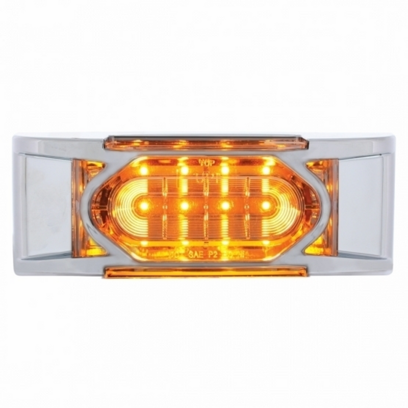 UP-36895 16 LED Reflector Light (Clearance/Marker) With Chrome Bezel - Amber LED/Clear Lens