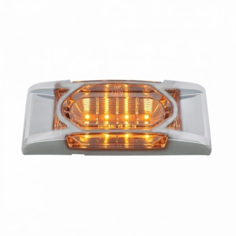 UP-36895 16 LED Reflector Light (Clearance/Marker) With Chrome Bezel - Amber LED/Clear Lens