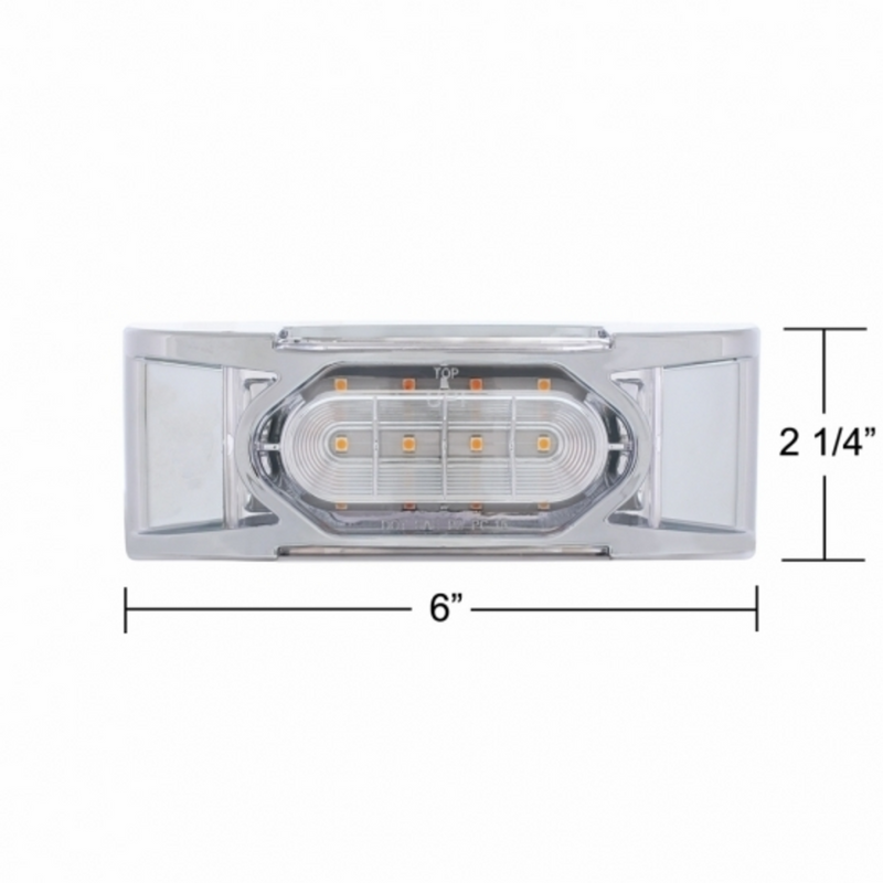UP-36895 16 LED Reflector Light (Clearance/Marker) With Chrome Bezel - Amber LED/Clear Lens