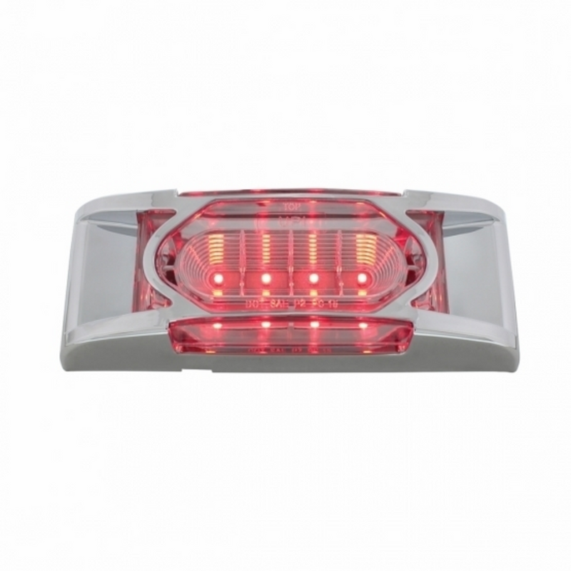 UP-36896 16 LED Reflector Light (Clearance/Marker) With Chrome Bezel - Red LED/Clear Lens