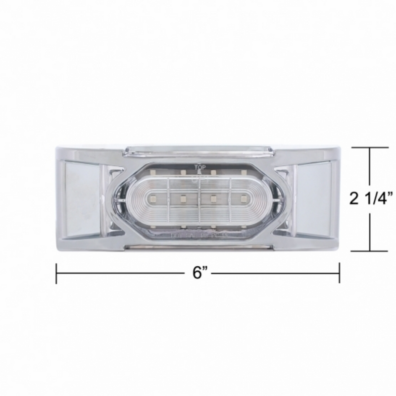 UP-36896 16 LED Reflector Light (Clearance/Marker) With Chrome Bezel - Red LED/Clear Lens