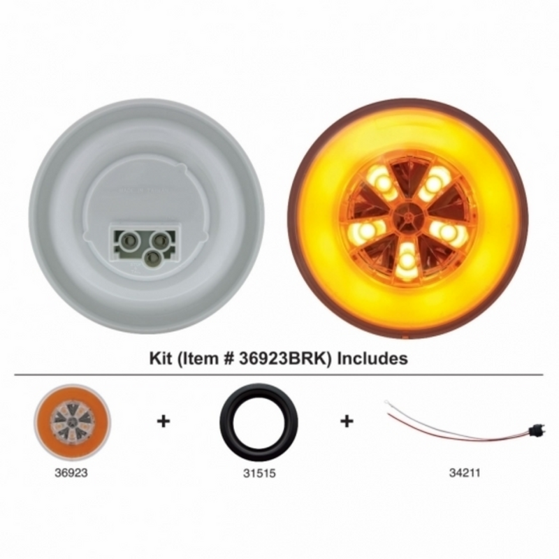 UP-36923BAK 18 LED 4" GloLight Bar Kit (Turn Signal) - Amber LED/Amber Lens (Each)