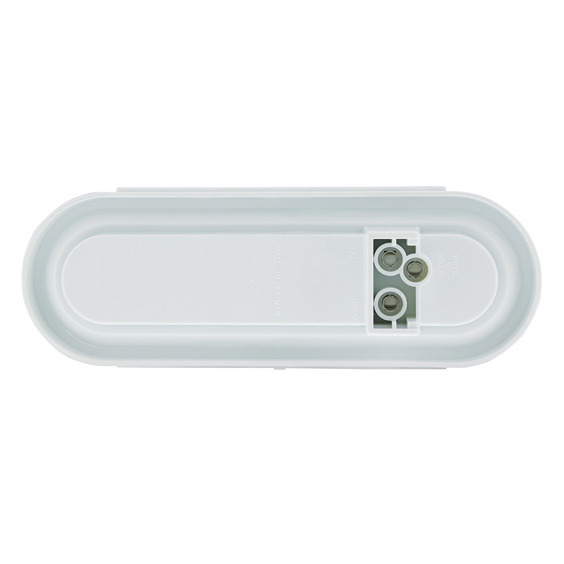 GloLight ovalada de 22 LED de 6" con diseño interior de barra divisoria (parada, giro y cola) - LED rojo/inserto rojo (a granel)