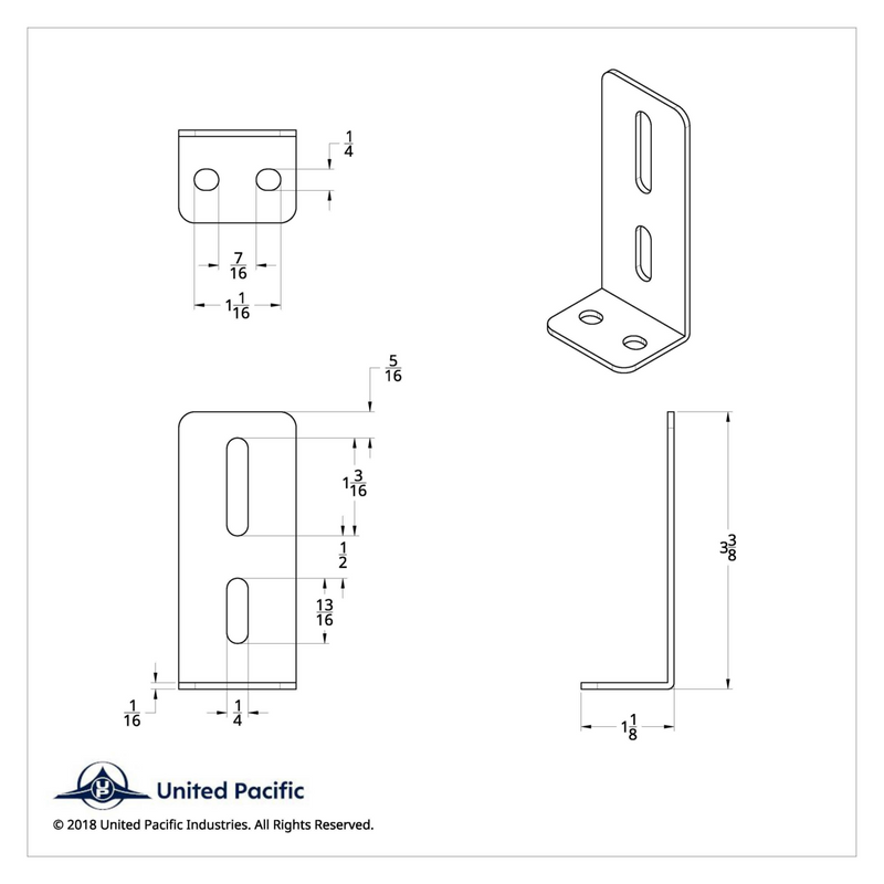 L Bracket for LED Light Bar (Bulk)