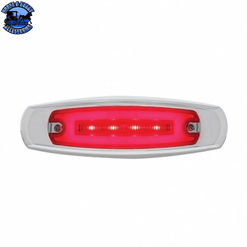 UP-36981 16 LED Rectangular GloLight With Bezel (Clearance/Marker) - Red LED/Red Lens