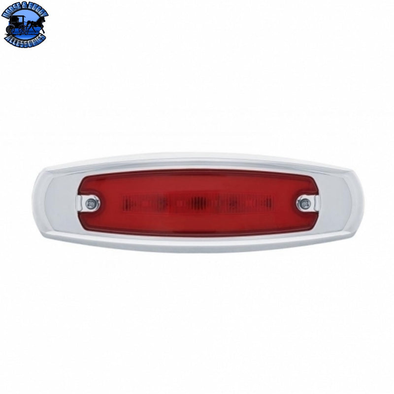 UP-36981 16 LED Rectangular GloLight With Bezel (Clearance/Marker) - Red LED/Red Lens