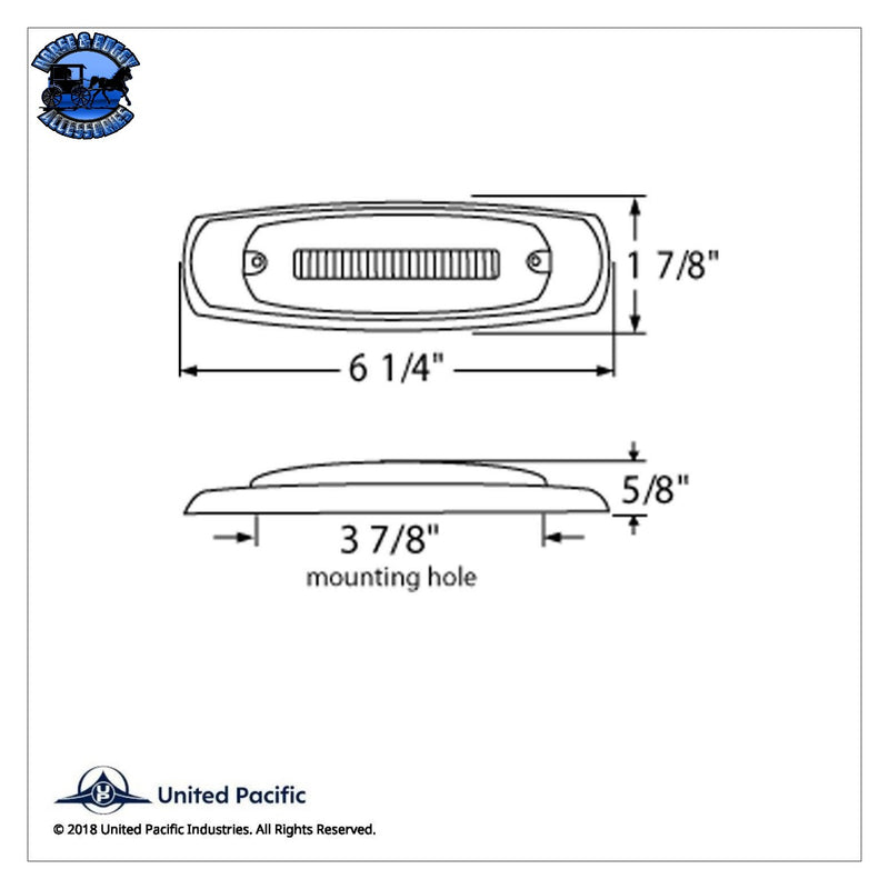 UP-36981 16 LED Rectangular GloLight With Bezel (Clearance/Marker) - Red LED/Red Lens