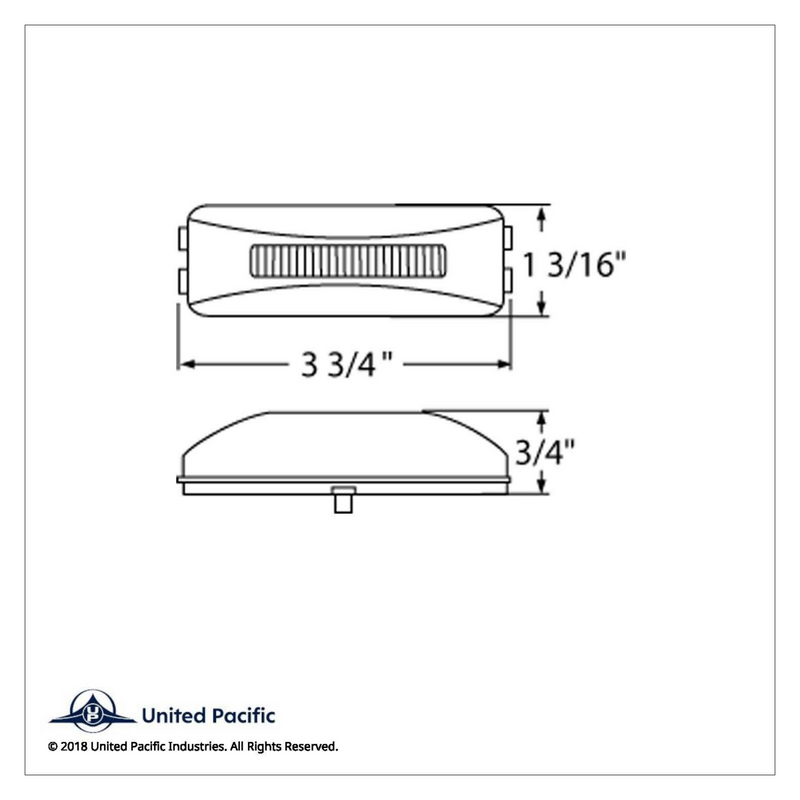 UP-36992 10 LED Rectangular GloLight (Clearance/Marker) - Amber LED/Amber Lens