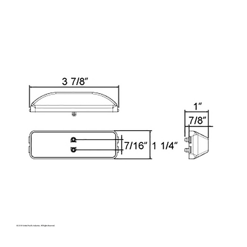 UP-36995 10 LED Rectangular GloLight (Clearance/Marker) - Red LED/Clear Lens