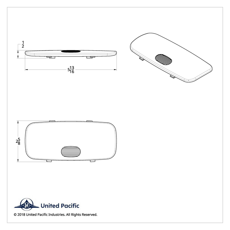 Center Dome Light Lens For 2006+ Peterbilt - Amber