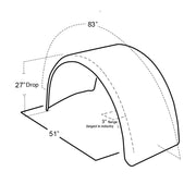 h-3706 80'' 304ss single radius fender 14 gauge (24''x25.5) pair SINGLE AXLE FENDER Black