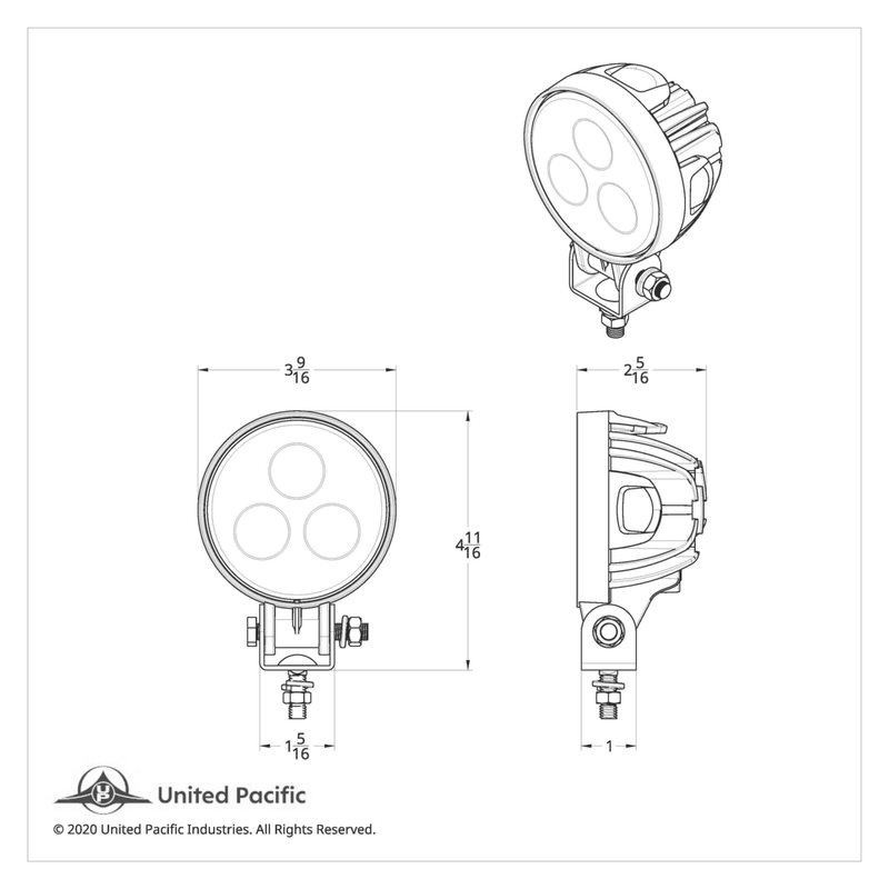 3 High Power LED Round Compact Work Light