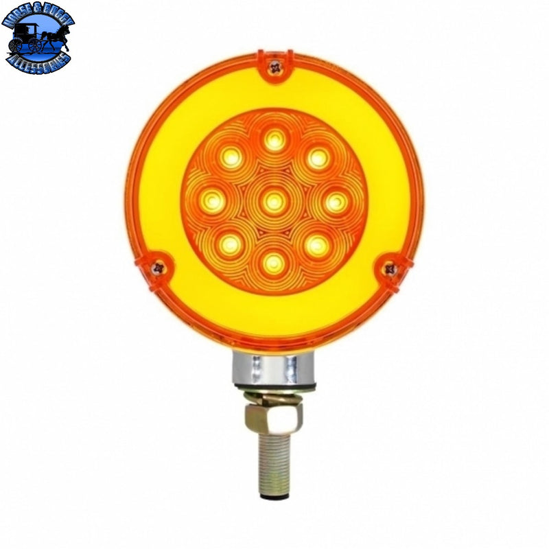 UP-37083 54 LED Single Stud Double Face GloLight (Turn Signal) - Amber & Red LED/Amber & Red Lens