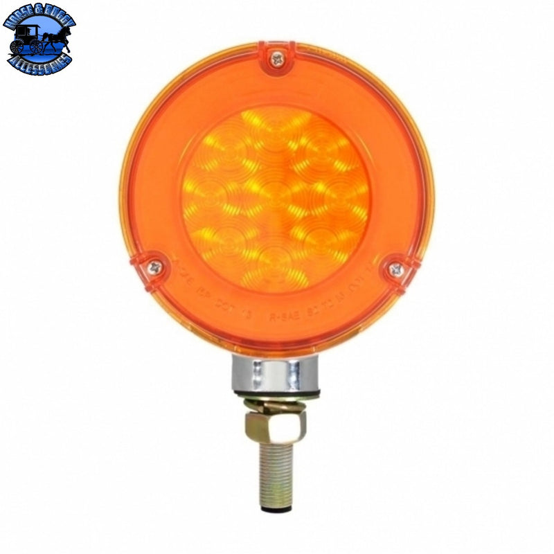 UP-37083 54 LED Single Stud Double Face GloLight (Turn Signal) - Amber & Red LED/Amber & Red Lens