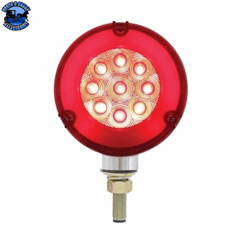 UP-37083 54 LED Single Stud Double Face GloLight (Turn Signal) - Amber & Red LED/Amber & Red Lens