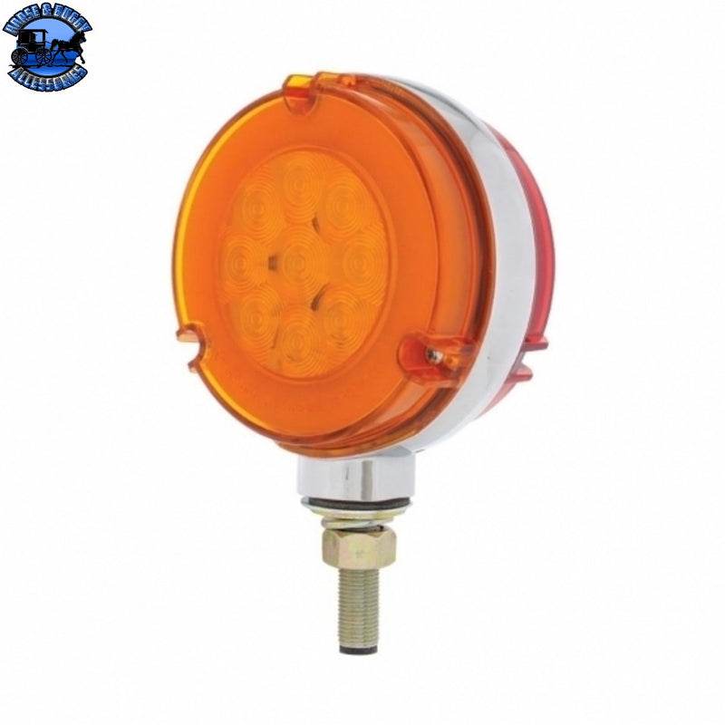 UP-37083 54 LED Single Stud Double Face GloLight (Turn Signal) - Amber & Red LED/Amber & Red Lens