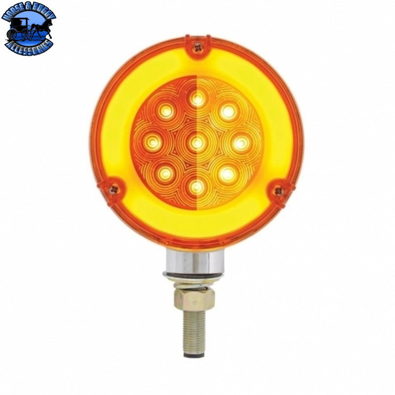 UP-37083 54 LED Single Stud Double Face GloLight (Turn Signal) - Amber & Red LED/Amber & Red Lens