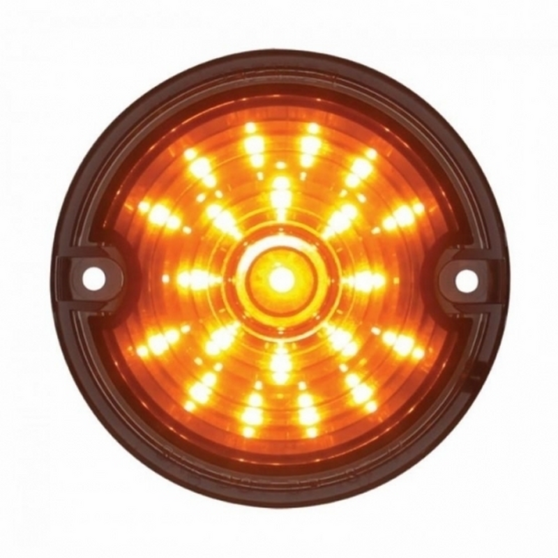 21 LED 3-1/4" Dual Function Harley Signal Light With 1157 Plug - Amber LED/Smoke Lens