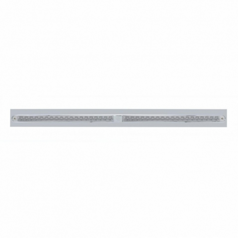 Placa de guardabarros superior cromada con dos barras de luces reflectoras de 19 LED de 24" - LED rojo/lente transparente
