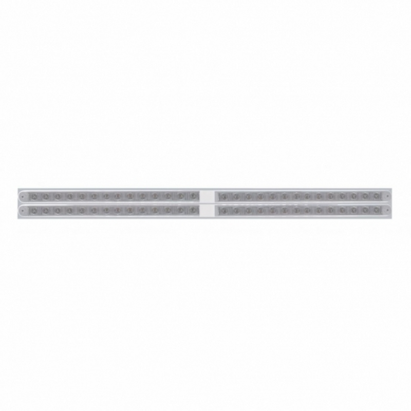 Chrome Top Mud Flap Plate With Four 14 LED 24" Light Bars - Red LED/Clear Lens