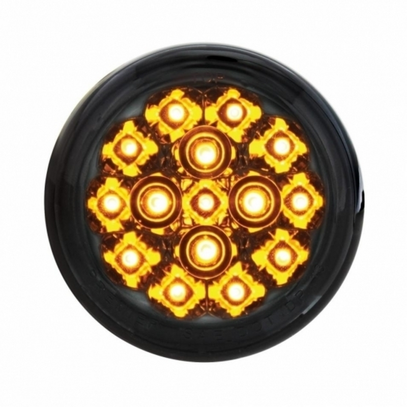 UP-37119 15 LED 2-3/8" Harley Turn Signal Light - Amber LED/Smoke Lens
