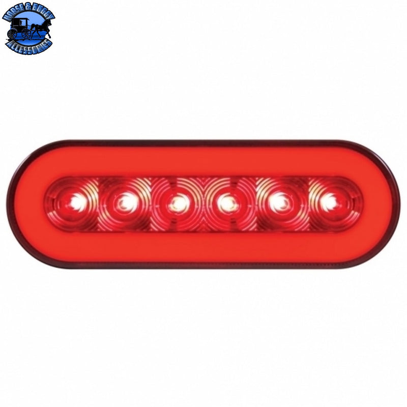 22 LED 6" Oval GloLight (Stop, Turn & Tail) - Red LED/Red Lens