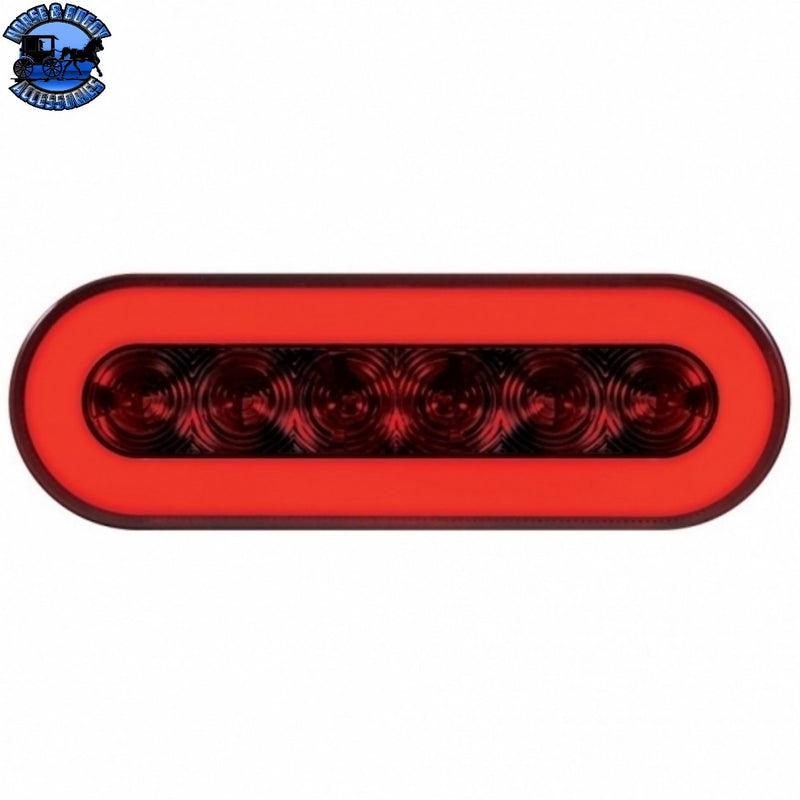 22 LED 6" Oval GloLight (Stop, Turn & Tail) - Red LED/Red Lens