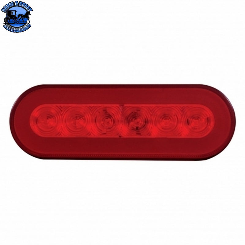 22 LED 6" Oval GloLight (Stop, Turn & Tail) - Red LED/Red Lens